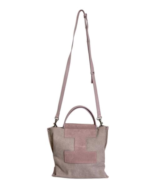 IACUCCI（イアクッチ）IACUCCI (イアクッチ) ソルベット S CANVAS SUEDE  ショルダーバッグ　ハンドバッグ　2WAYバッグ　イタリア製 ピンク サイズ:実寸参照の古着・服飾アイテム