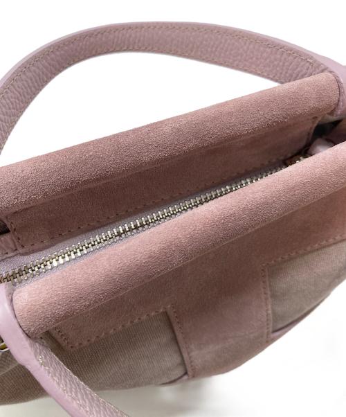 IACUCCI（イアクッチ）IACUCCI (イアクッチ) ソルベット S CANVAS SUEDE  ショルダーバッグ　ハンドバッグ　2WAYバッグ　イタリア製 ピンク サイズ:実寸参照の古着・服飾アイテム