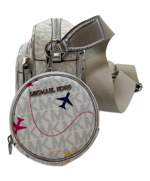 MICHAEL KORS（マイケル・コース）MICHAEL KORS (マイケル・コース) ミディアム クロスボディ　ショルダーバッグ ホワイト×シルバー サイズ:実寸参照の古着・服飾アイテム