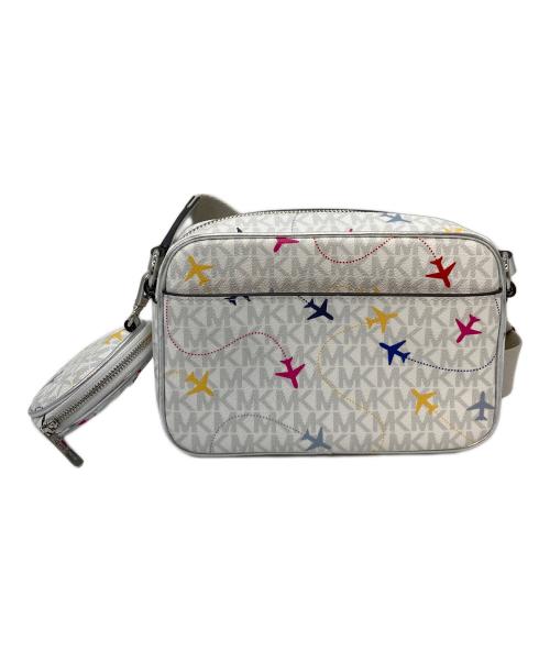 MICHAEL KORS（マイケル・コース）MICHAEL KORS (マイケル・コース) ミディアム クロスボディ　ショルダーバッグ ホワイト×シルバー サイズ:実寸参照の古着・服飾アイテム