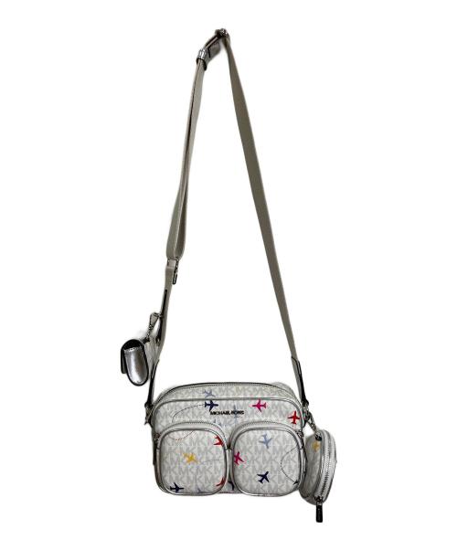 MICHAEL KORS（マイケル・コース）MICHAEL KORS (マイケル・コース) ミディアム クロスボディ　ショルダーバッグ ホワイト×シルバー サイズ:実寸参照の古着・服飾アイテム