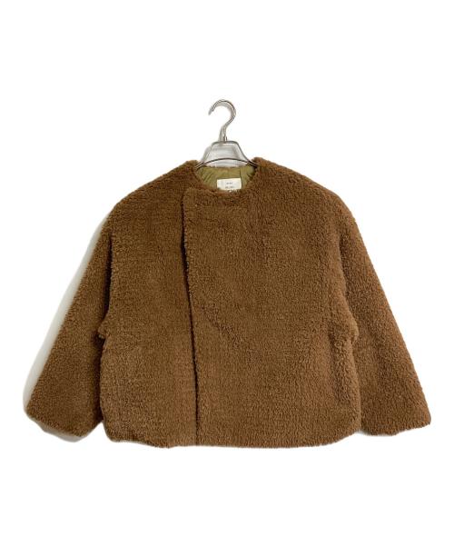 HYKE（ハイク）HYKE (ハイク) フェイクシアリングジャケット　ボアジャケット　アウター　日本製 ブラウン×グリーン サイズ:1の古着・服飾アイテム