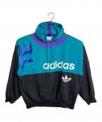 adidasアディダス）の古着「【古着】ヴィンテージパーカー　銀タグ 80s  80年代」｜ブラック×ブルー