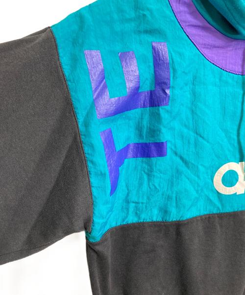adidas（アディダス）adidas (アディダス) 【古着】ヴィンテージパーカー　銀タグ 80s  80年代 ブラック×ブルー サイズ:実寸参照の古着・服飾アイテム