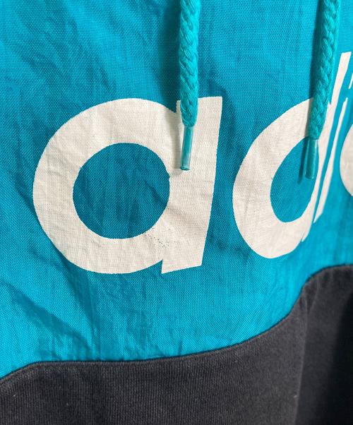 adidas（アディダス）adidas (アディダス) 【古着】ヴィンテージパーカー　銀タグ 80s  80年代 ブラック×ブルー サイズ:実寸参照の古着・服飾アイテム