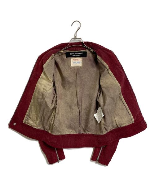Lewis Leathers（ルイスレザース）Lewis Leathers JUNYA WATANABE COMME des GARCONS (ジュンヤワタナベ コムデギャルソン) コーデュロイシングルライダースジャケット　DOMINATOR ドミネーター レッド サイズ:実寸参照の古着・服飾アイテム
