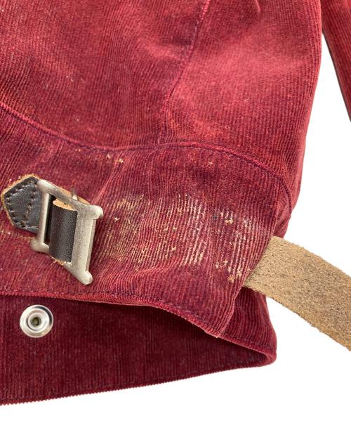 Lewis Leathers（ルイスレザース）Lewis Leathers JUNYA WATANABE COMME des GARCONS (ジュンヤワタナベ コムデギャルソン) コーデュロイシングルライダースジャケット　DOMINATOR ドミネーター レッド サイズ:実寸参照の古着・服飾アイテム