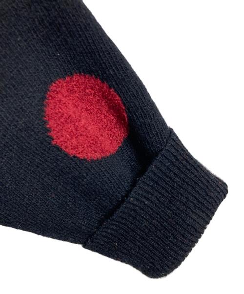 Vivienne Westwood RED LABEL（ヴィヴィアンウエストウッドレッドレーベル）Vivienne Westwood RED LABEL (ヴィヴィアンウエストウッドレッドレーベル) フード付カーディガン　デザインカーディガン　ドット レッド×ブラック サイズ:1の古着・服飾アイテム