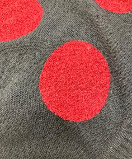 Vivienne Westwood RED LABEL（ヴィヴィアンウエストウッドレッドレーベル）Vivienne Westwood RED LABEL (ヴィヴィアンウエストウッドレッドレーベル) フード付カーディガン　デザインカーディガン　ドット レッド×ブラック サイズ:1の古着・服飾アイテム