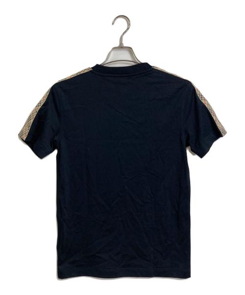 BURBERRY（バーバリー）BURBERRY (バーバリー) チェックテフTシャツ　バーバリーチェック　ラインTシャツ　 25ss ダニエルリー期  ブラック サイズ:XSの古着・服飾アイテム