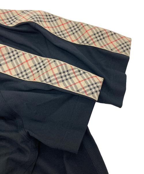 BURBERRY（バーバリー）BURBERRY (バーバリー) チェックテフTシャツ　バーバリーチェック　ラインTシャツ　 25ss ダニエルリー期  ブラック サイズ:XSの古着・服飾アイテム