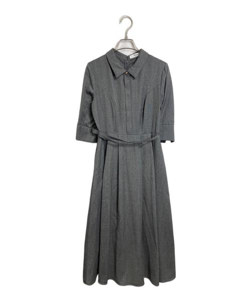 HER LIP TO（ハーリップトゥ）Her lip to (ハーリップトゥ) Allure Belted Shirt Dress ベルト付ワンピース グレー サイズ:Mの古着・服飾アイテム