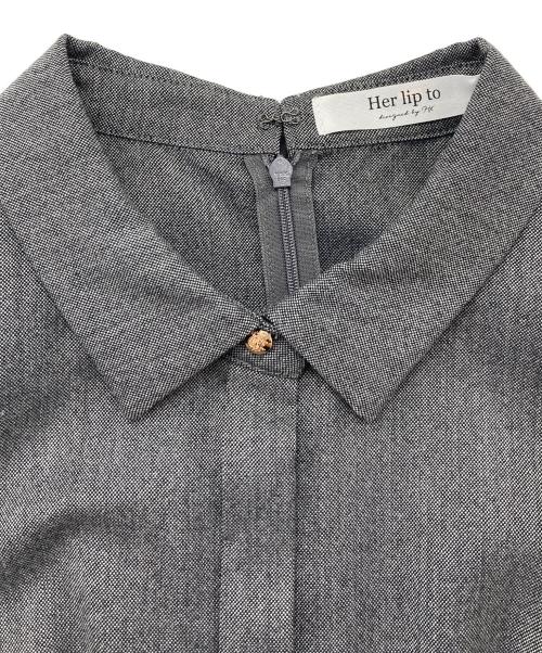 HER LIP TO（ハーリップトゥ）Her lip to (ハーリップトゥ) Allure Belted Shirt Dress ベルト付ワンピース グレー サイズ:Mの古着・服飾アイテム