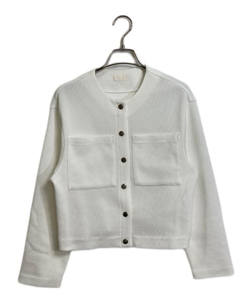 BALLSEY（ボールジィ）BALLSEY (ボールジィ) イギージャージー ショートカーディガン ホワイト サイズ:36の古着・服飾アイテム