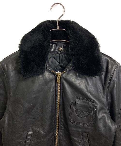 Schott（ショット）Schott (ショット) パイロットジャケット 襟付きフライトレザージャケット ブラック サイズ:38の古着・服飾アイテム