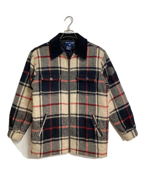 Ralph Lauren POLO SPORT（ラルフローレン ポロスポーツ）Ralph Lauren POLO SPORT (ラルフローレン ポロスポーツ) 【古着】90’Sチェックコート　チェックジャケット　ウールジャケット　アウター　90年代 ベージュ×レッド サイズ:Sの古着・服飾アイテム
