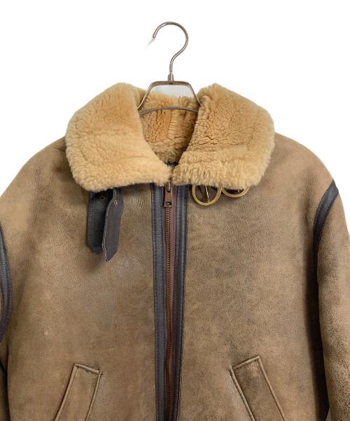 USSHEEPSKIN（ユーエスシープスキン）USSHEEPSKIN (ユーエスシープスキン) B-3フライトジャケット　ムートンジャケット　USA製 ブラウン サイズ:38の古着・服飾アイテム