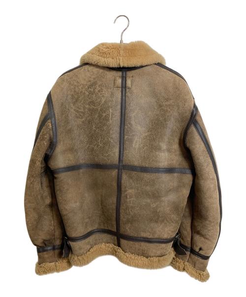 USSHEEPSKIN（ユーエスシープスキン）USSHEEPSKIN (ユーエスシープスキン) B-3フライトジャケット　ムートンジャケット　USA製 ブラウン サイズ:38の古着・服飾アイテム