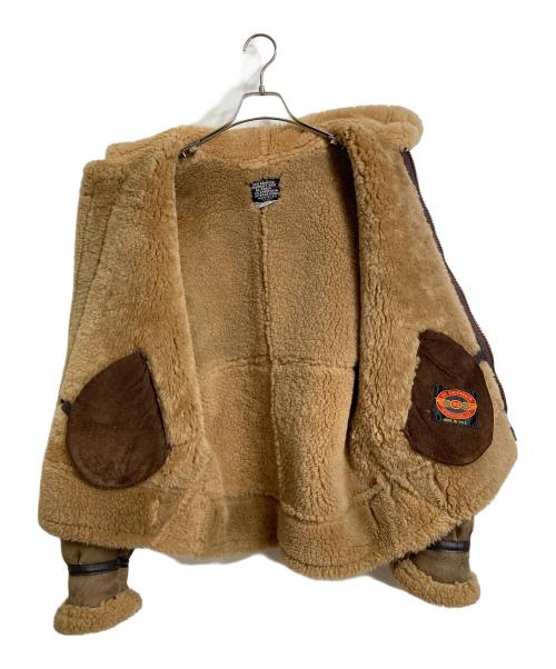 USSHEEPSKIN（ユーエスシープスキン）USSHEEPSKIN (ユーエスシープスキン) B-3フライトジャケット　ムートンジャケット　USA製 ブラウン サイズ:38の古着・服飾アイテム