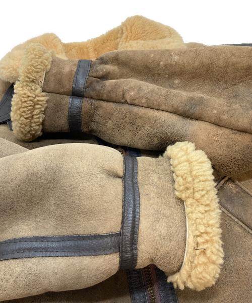 USSHEEPSKIN（ユーエスシープスキン）USSHEEPSKIN (ユーエスシープスキン) B-3フライトジャケット　ムートンジャケット　USA製 ブラウン サイズ:38の古着・服飾アイテム