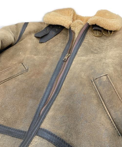 USSHEEPSKIN（ユーエスシープスキン）USSHEEPSKIN (ユーエスシープスキン) B-3フライトジャケット　ムートンジャケット　USA製 ブラウン サイズ:38の古着・服飾アイテム