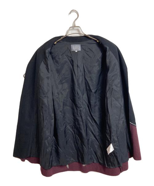 TOKUKO1erVOL（トクコプルミエヴォル）TOKUKO1erVOL (トクコプルミエヴォル) セットアップ　ロングスカート　ウールスカート　ウールジャケット　ウールコート　アウター　ライトアウター　日本製　フラワーモチーフ　花柄 ブラック×パープル サイズ:9の古着・服飾アイテム