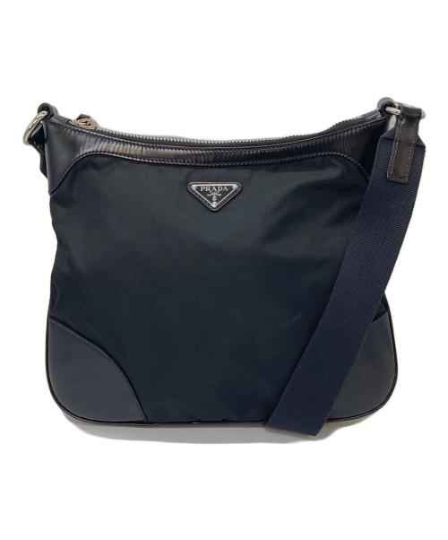 PRADA（プラダ）PRADA (プラダ) ナイロンショルダーバッグ　イタリア製 ブラック サイズ:実寸参照の古着・服飾アイテム