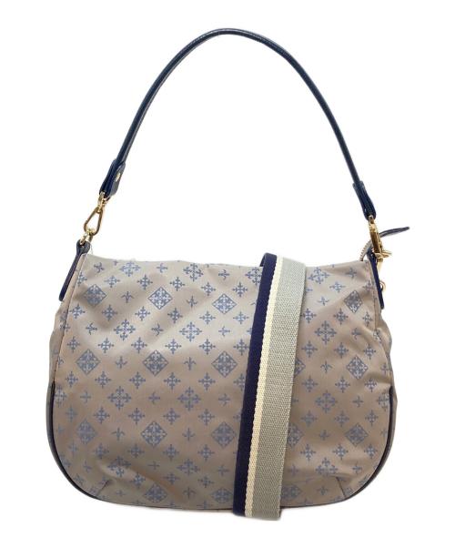 russet（ラシット）russet (ラシット) ナイロンジャガードバッグ　ハンドバッグ　ショルダーバッグ グレー×ネイビー サイズ:実寸参照 未使用品の古着・服飾アイテム