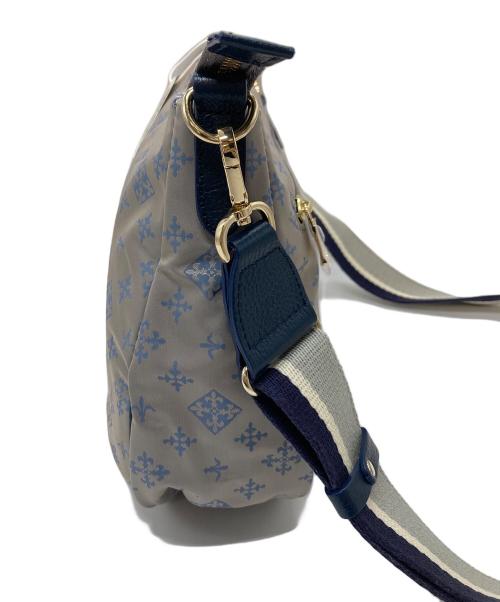 russet（ラシット）russet (ラシット) ナイロンジャガードバッグ　ハンドバッグ　ショルダーバッグ グレー×ネイビー サイズ:実寸参照 未使用品の古着・服飾アイテム