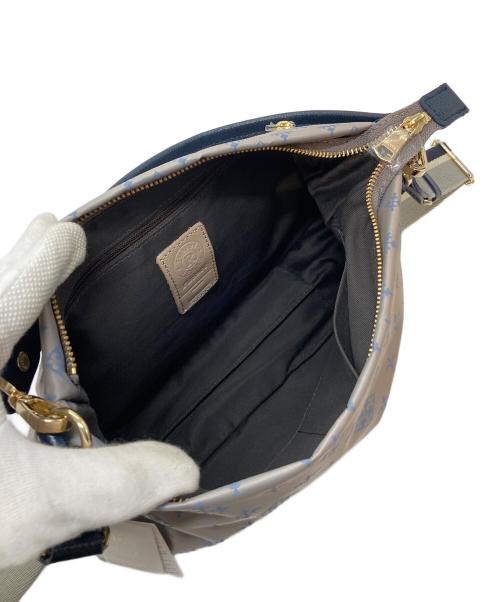 russet（ラシット）russet (ラシット) ナイロンジャガードバッグ　ハンドバッグ　ショルダーバッグ グレー×ネイビー サイズ:実寸参照 未使用品の古着・服飾アイテム