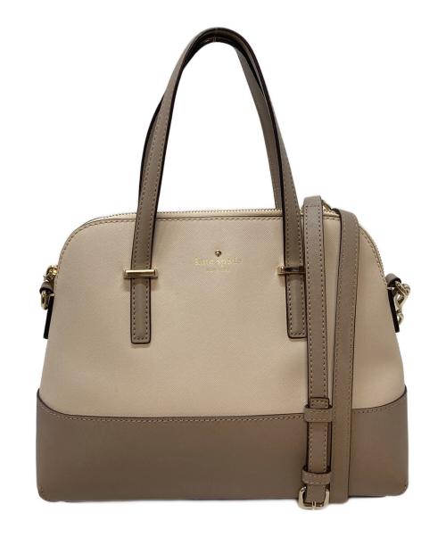 Kate Spade（ケイトスペード）Kate Spade (ケイトスペード) シダー ストリート レザー ハンドバッグ ホワイト×グレージュ サイズ:実寸参照の古着・服飾アイテム