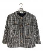 Snidelスナイデル）の古着「オーバーサイズツイードジャケット　セレモニー」｜ホワイト×ブラック