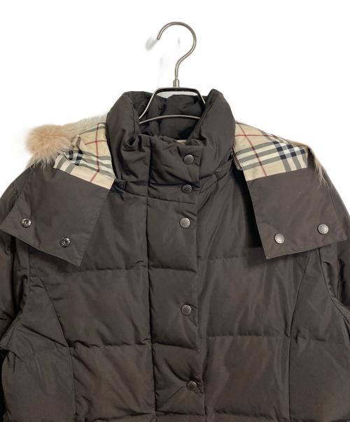 BURBERRY LONDON（バーバリーロンドン）BURBERRY LONDON (バーバリーロンドン) ファー付ダウンジャケット ブラウン サイズ:38の古着・服飾アイテム