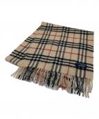 BURBERRY LONDONバーバリーロンドン）の古着「ノバチェックカシミヤマフラー」｜ベージュ