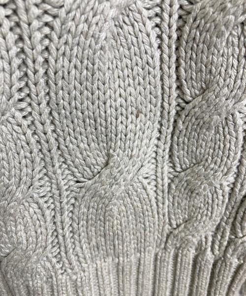 POLO RALPH LAUREN（ポロ・ラルフローレン）POLO RALPH LAUREN (ポロ・ラルフローレン) 【古着】90’S～00’Sシルクケーブルニット　シルク100％　シルクニット　ポニーなし ベージュ サイズ:Mの古着・服飾アイテム