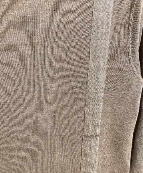 POLO RALPH LAUREN（ポロ・ラルフローレン）POLO RALPH LAUREN (ポロ・ラルフローレン) スウェードパッチ切替リネン混カーディガン　EXCLUSIVE OF DECORATION ベージュ サイズ:XLの古着・服飾アイテム