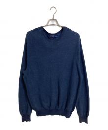 POLO RALPH LAUREN（ポロ・ラルフローレン）の古着「PIMA COTTON 鹿の子ニット　」｜ネイビー