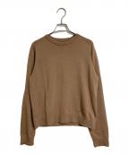 MUSEミューズ）の古着「WISH クルーネック プルオーバー　ニット　長袖ニット　ウールニット　日本製」｜ブラウン