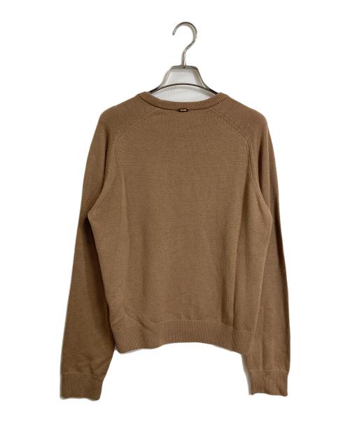MUSE（ミューズ）MUSE (ミューズ) WISH クルーネック プルオーバー　ニット　長袖ニット　ウールニット　日本製 ブラウン サイズ:実寸参照の古着・服飾アイテム