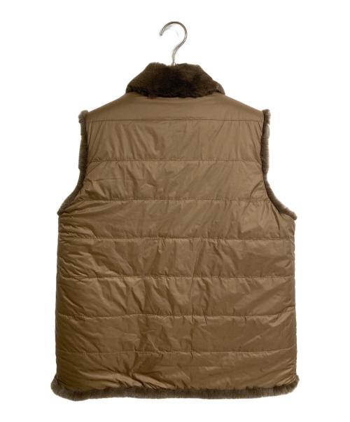 DEUXIEME CLASSE（ドゥーズィエム クラス）Deuxieme Classe (ドゥーズィエム クラス) MY WHITE (マイ ホワイト) リバーシブルベスト　ファーベスト　中綿ベスト　アウター　ライトアウター　フランス製 ブラウン サイズ:Uの古着・服飾アイテム
