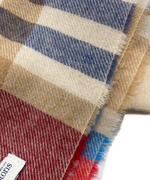 JOHNSTONS OF ELGIN（ジョンストンズオブエルガン）JOHNSTONS OF ELGIN (ジョンストンズオブエルガン) カシミヤチェックマフラー　ストール　カシミヤ100％　スコットランド製 マルチカラー サイズ:実寸参照の古着・服飾アイテム