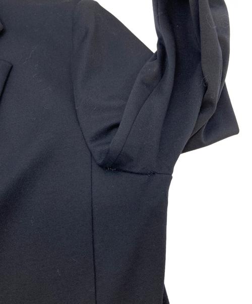 UNTITLED（アンタイトル）UNTITLED (アンタイトル) コットン混ジャージ カラーレスジャケットスカートセットアップ ネイビー サイズ:2の古着・服飾アイテム