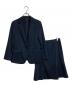 UNTITLED（アンタイトル）の古着「コットン混ジャージ カラーレスジャケットスカートセットアップ」｜ネイビー