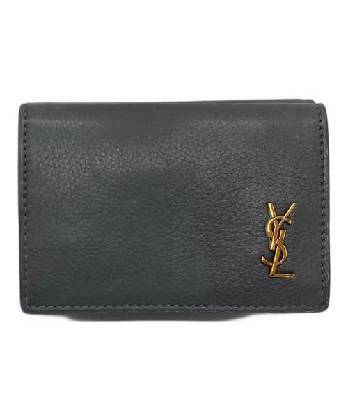 Yves Saint Laurent（イヴサンローラン）Yves Saint Laurent (イヴサンローラン) オリガミ タイニー 三つ折り財布　ミニ財布 グレー サイズ:実寸参照の古着・服飾アイテム