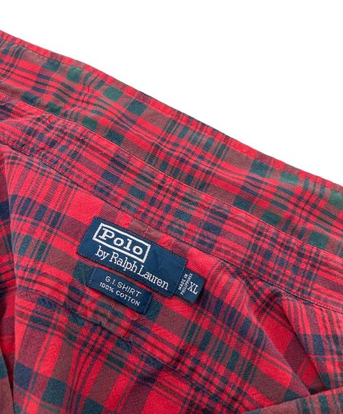 POLO RALPH LAUREN（ポロ・ラルフローレン）POLO RALPH LAUREN (ポロ・ラルフローレン) 【古着】90’S トラッド チェックシャツ　長袖シャツ　90年代 G.I. SHIRT ポニーなし レッド サイズ:XLの古着・服飾アイテム