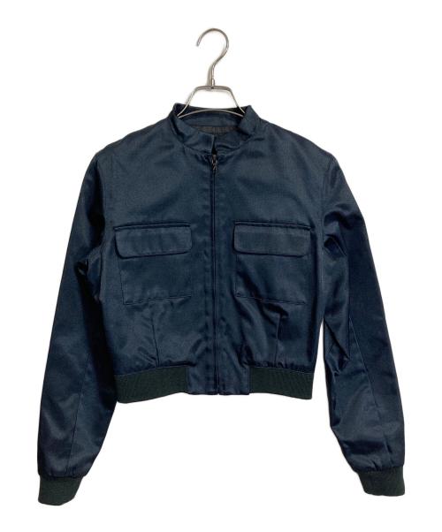 A.P.C.（アーペーセー）A.P.C. (アーペーセー) 【古着】90’Sジップアップショートジャケット サテン　アウター　ライトアウター　 90年代 ETE 1998 フランス製 ネイビー サイズ:Sの古着・服飾アイテム