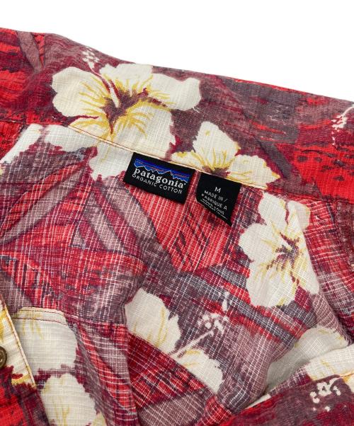 Patagonia（パタゴニア）Patagonia (パタゴニア) 90’Ｓアロハシャツ　半袖シャツ　花柄　総柄　ハイビスカス　90年代　1998年製 OLD Patagonia レッド サイズ:Mの古着・服飾アイテム