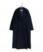 MaxMaraマックスマーラ）の古着「ヴァージンウールチェスターコート　ラグラン　ロングコート　白タグ」｜ブラック