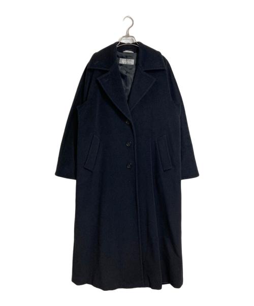 MaxMara（マックスマーラ）MaxMara (マックスマーラ) ヴァージンウールチェスターコート　ラグラン　ロングコート　白タグ ブラック サイズ:40の古着・服飾アイテム