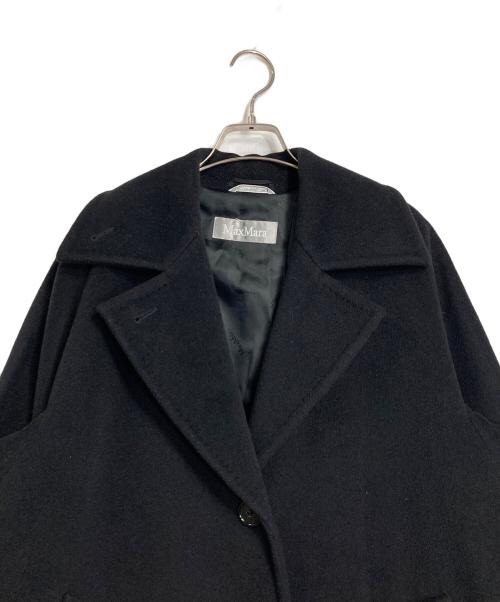 MaxMara（マックスマーラ）MaxMara (マックスマーラ) ヴァージンウールチェスターコート　ラグラン　ロングコート　白タグ ブラック サイズ:40の古着・服飾アイテム